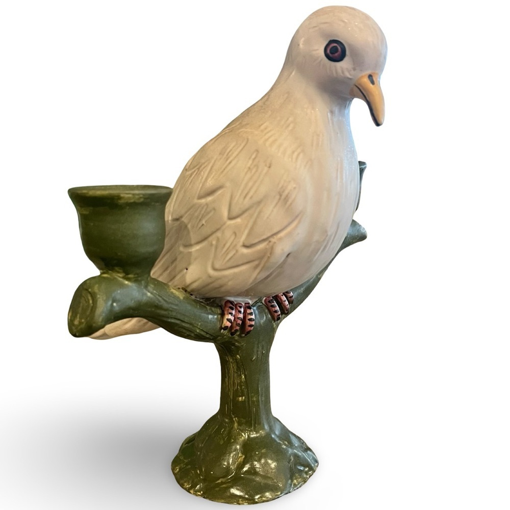 Capodimonte Ceramic Dove Candleabra Made in Italy